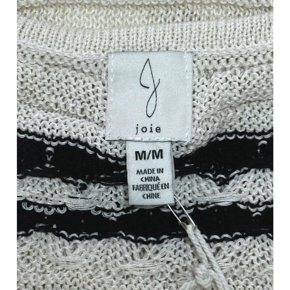 New $249 JOIE Crochet Knit Midi Dress Sleeveless Striped Ivory Coastal Chic M - Picture 12 of 15